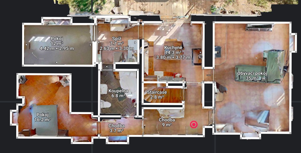 Kamenka pudorys Matterport